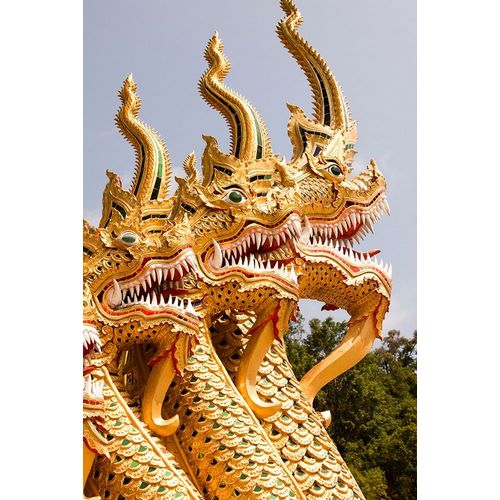 Thailand Golden dragons at a temple